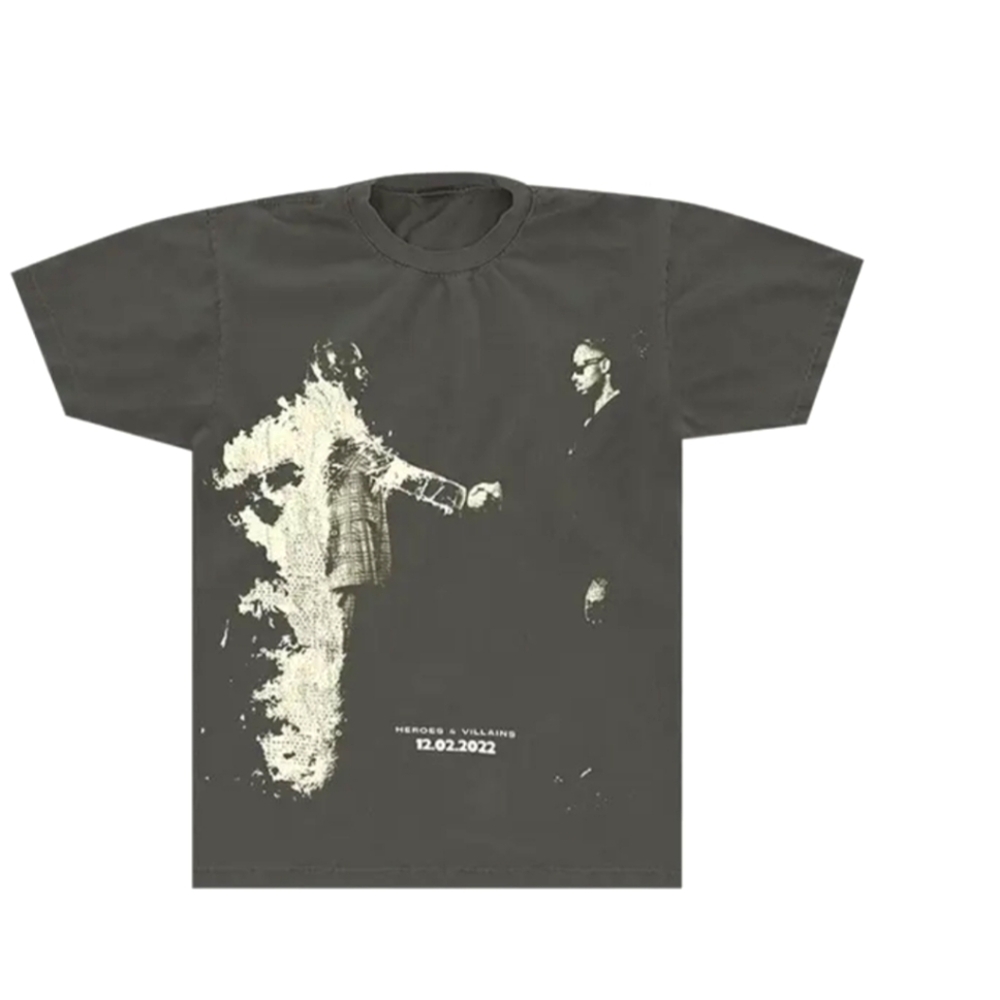 Metro Boomin official Heroes&villians 2022 Tour t.shirt gray washed.